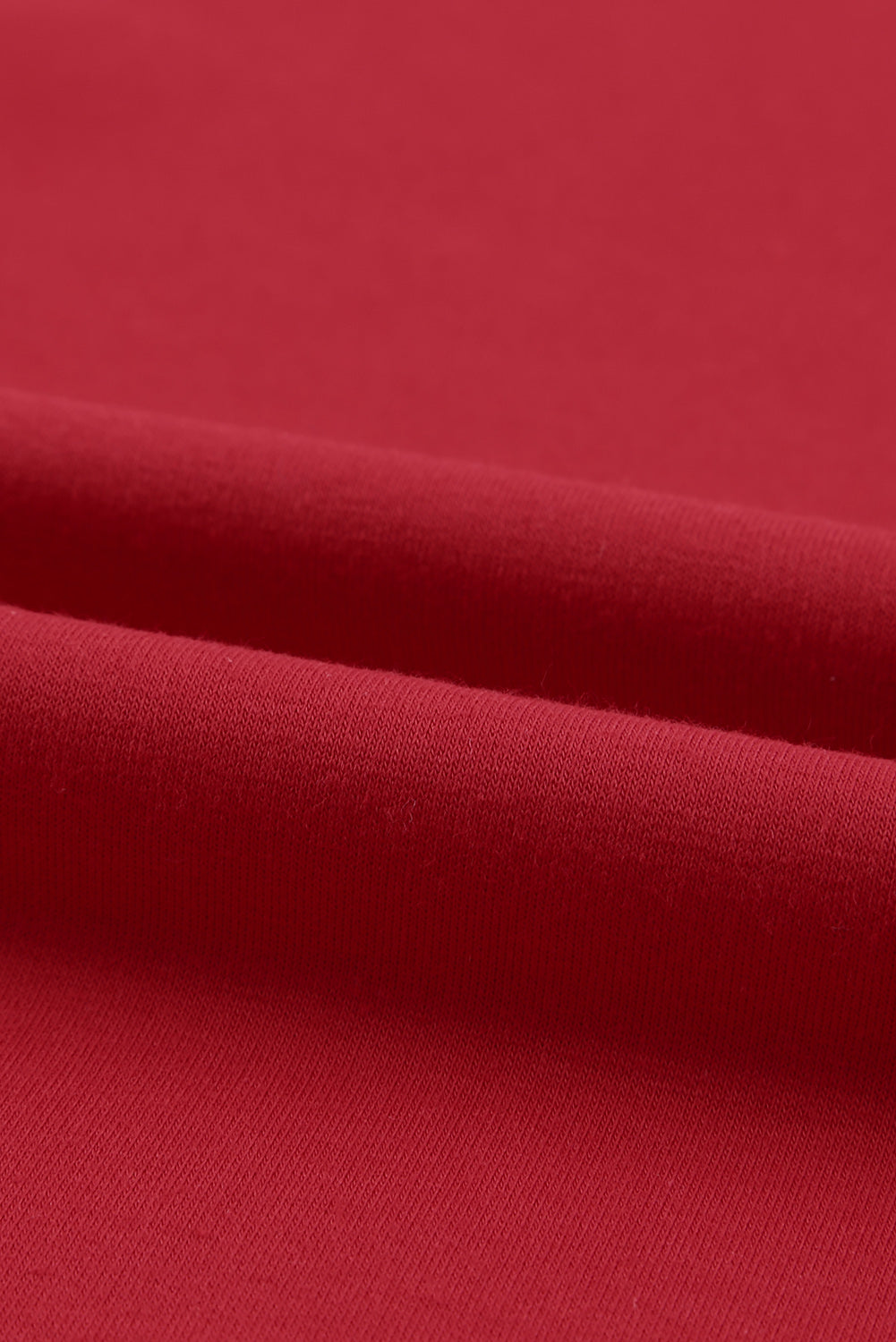 Sweat-shirt à manches raglan et col rond uni rouge vif