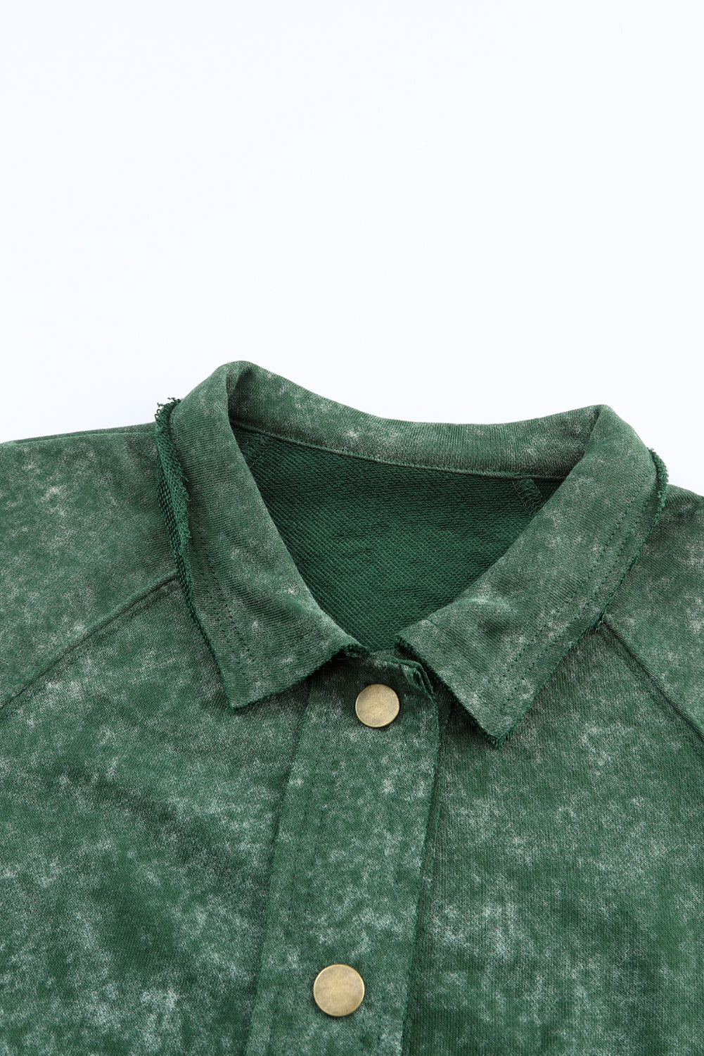 Grüne Vintage-Hemdjacke mit verwaschener Pattentasche und Knöpfen