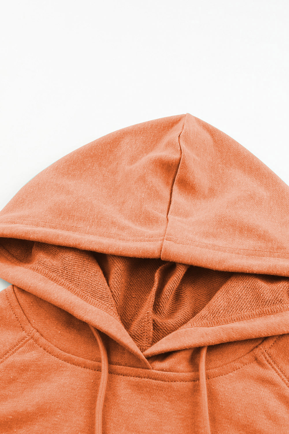 Felpa con cappuccio pullover con coulisse e tasca a marsupio lavaggio minerale arancione