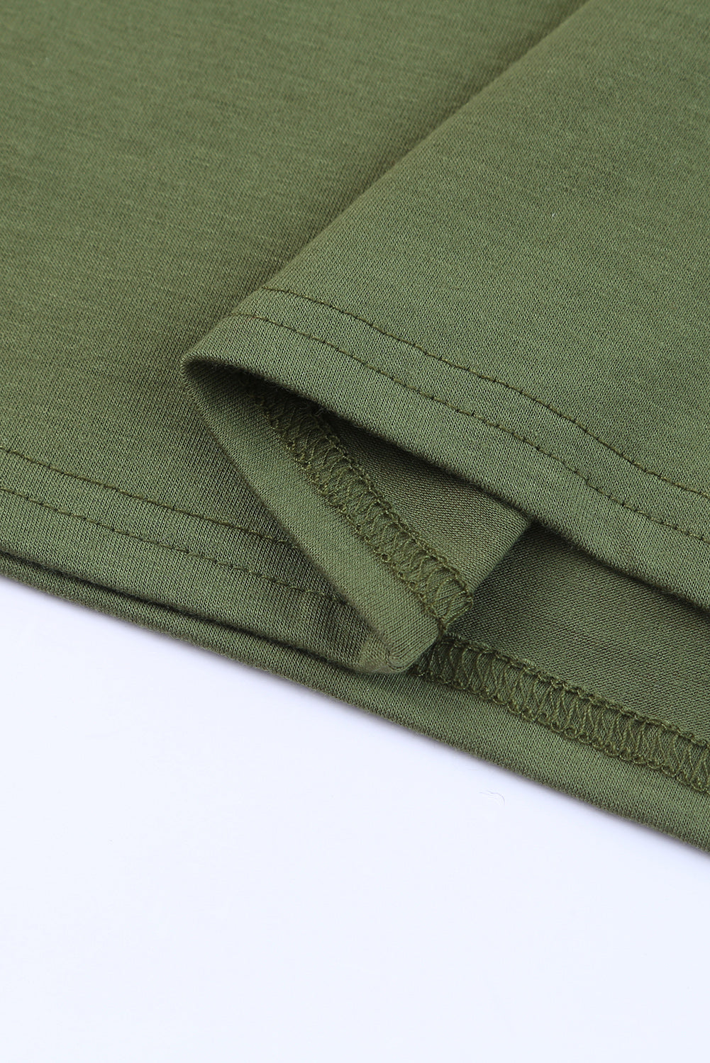 Light Green Side Pockets Short Sleeve Tunic Top