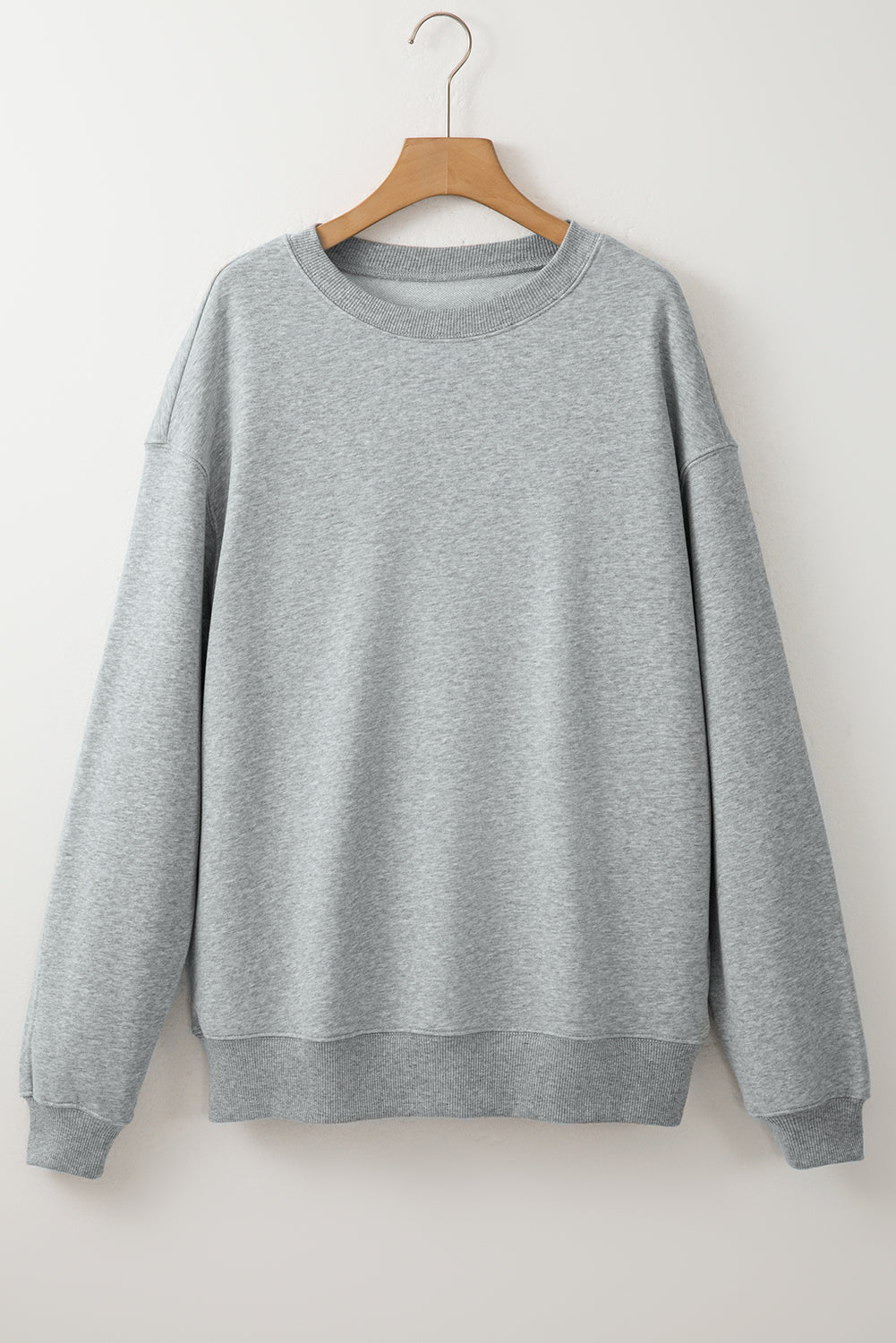 Lockeres Rundhals-Sweatshirt aus Fleece in Weiß