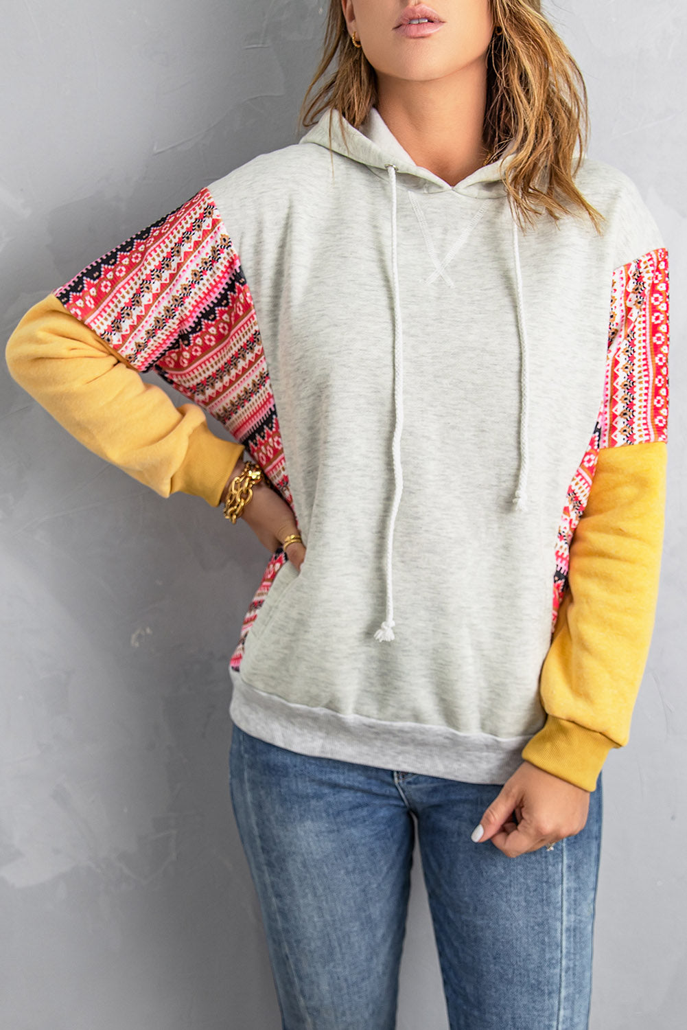 Aztec Patch Pullover Hoodie