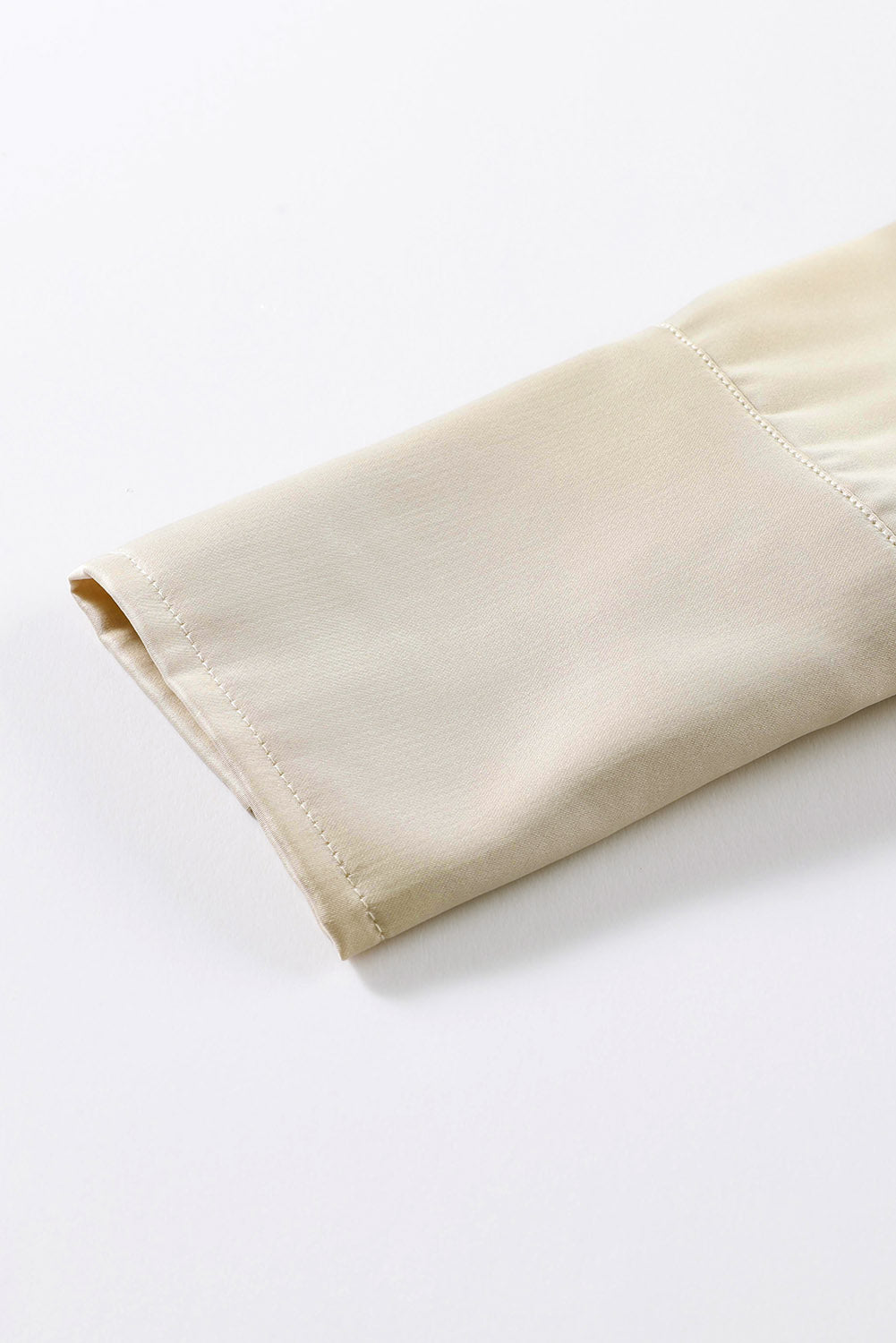Camicetta elegante a maniche lunghe con collo ad anello color albicocca