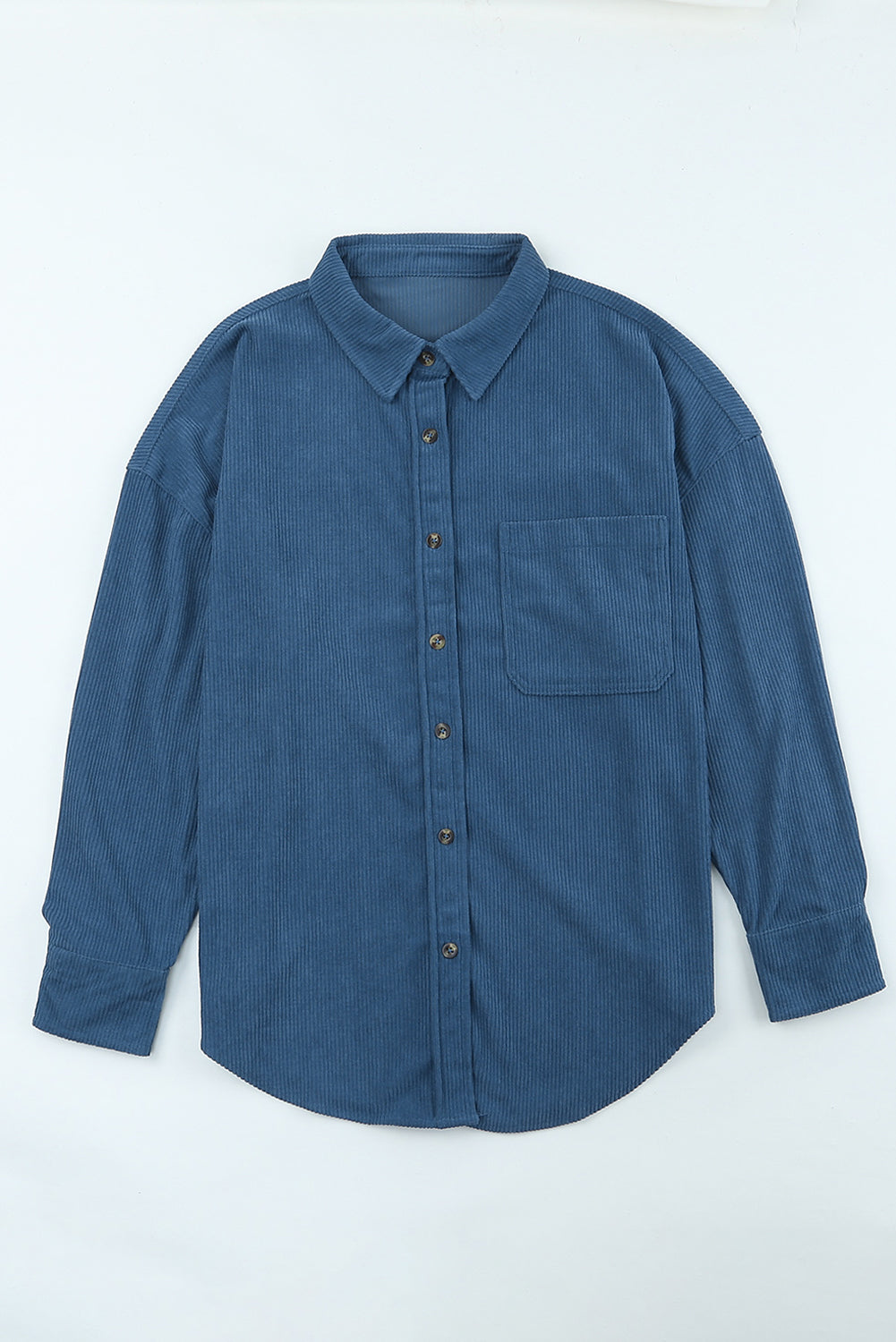 Blue Corduroy Button Pocket Shirt