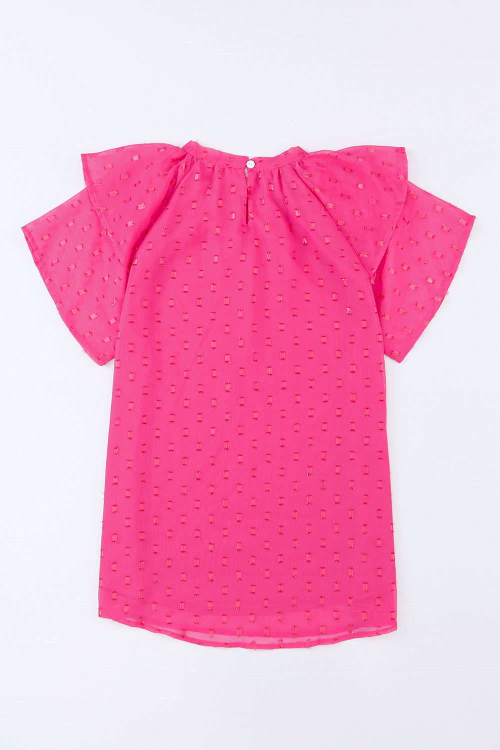 Rose Dotted Gold Stamp Tiered Ruffled Short Sleeve Top