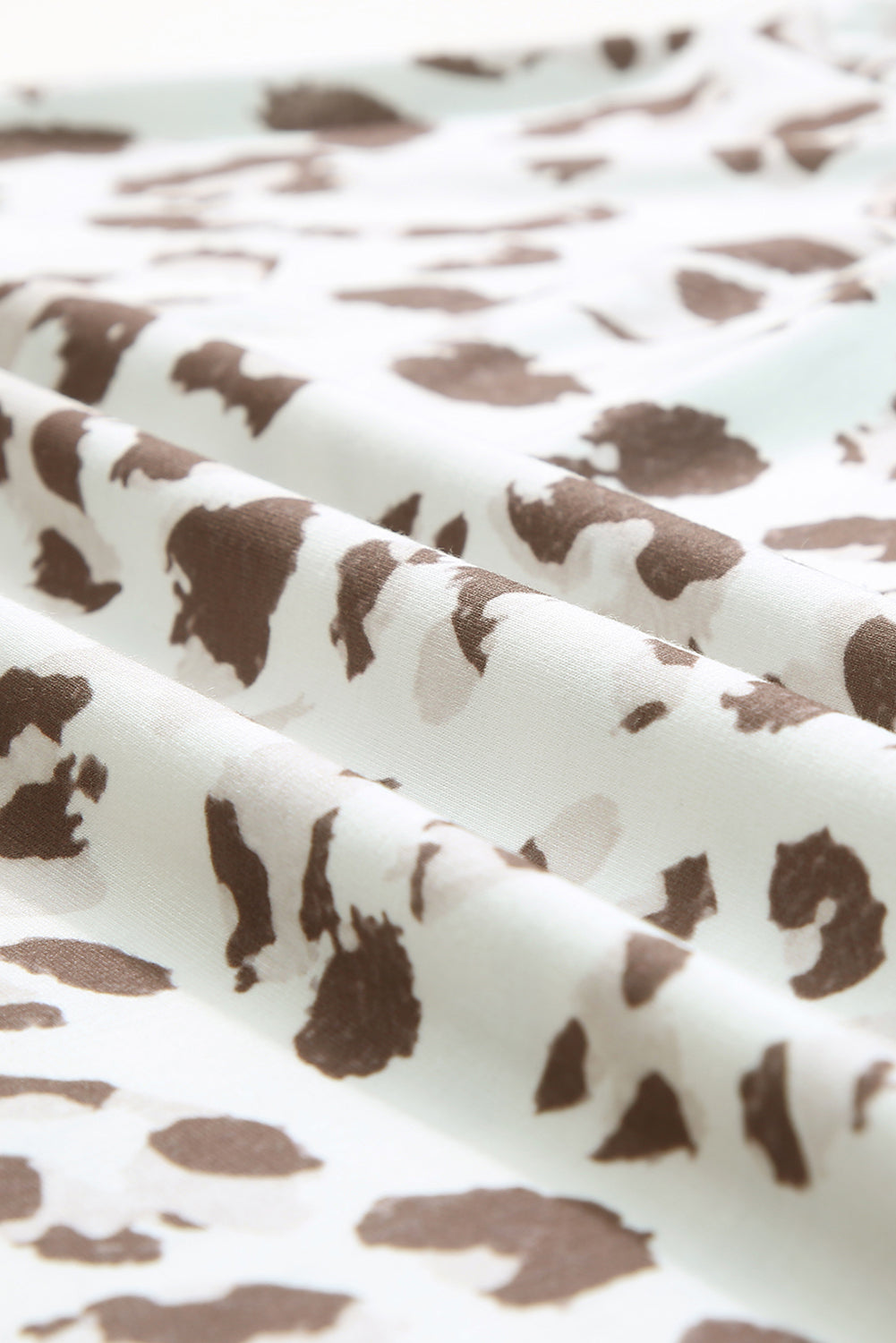 Haut à manches longues imprimé léopard, tenue de jogging avec cordon de serrage