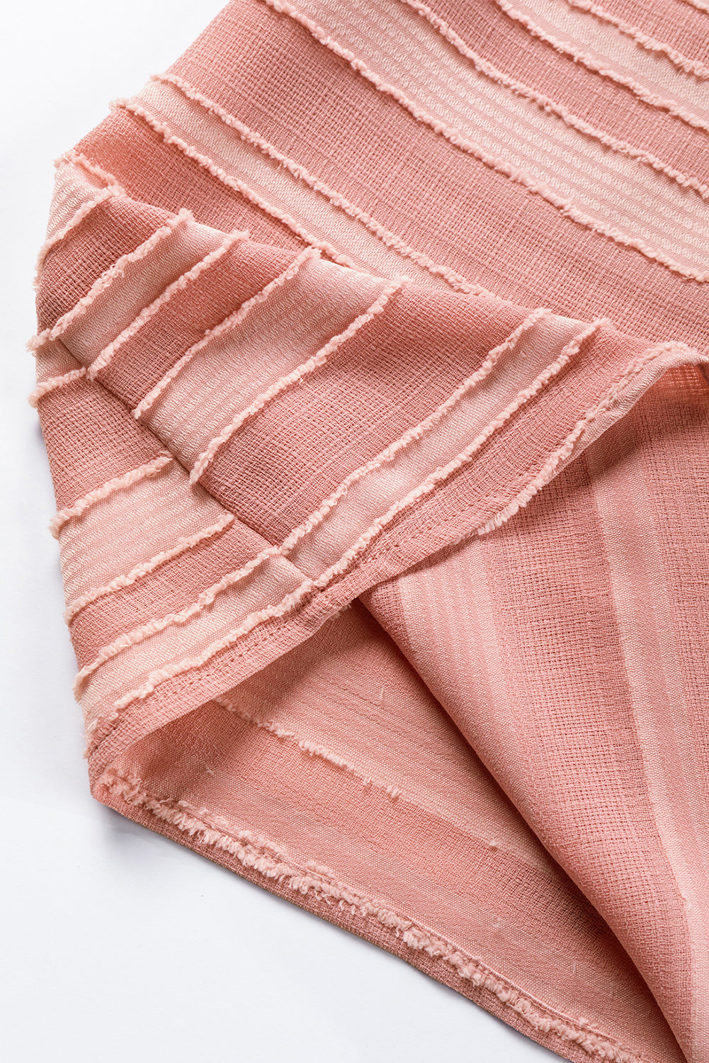 Bluza z rokavi z naborki in teksturo Coral Paradise Stripes