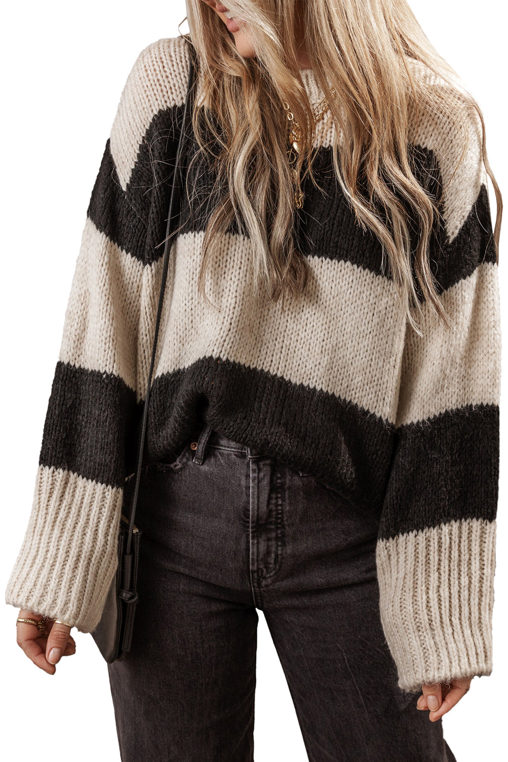 Maglione pullover ampio color block Jet Stream