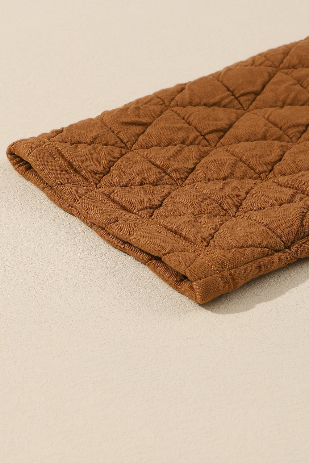 Chestnut Casual Crinkle Quilted Pullover Top