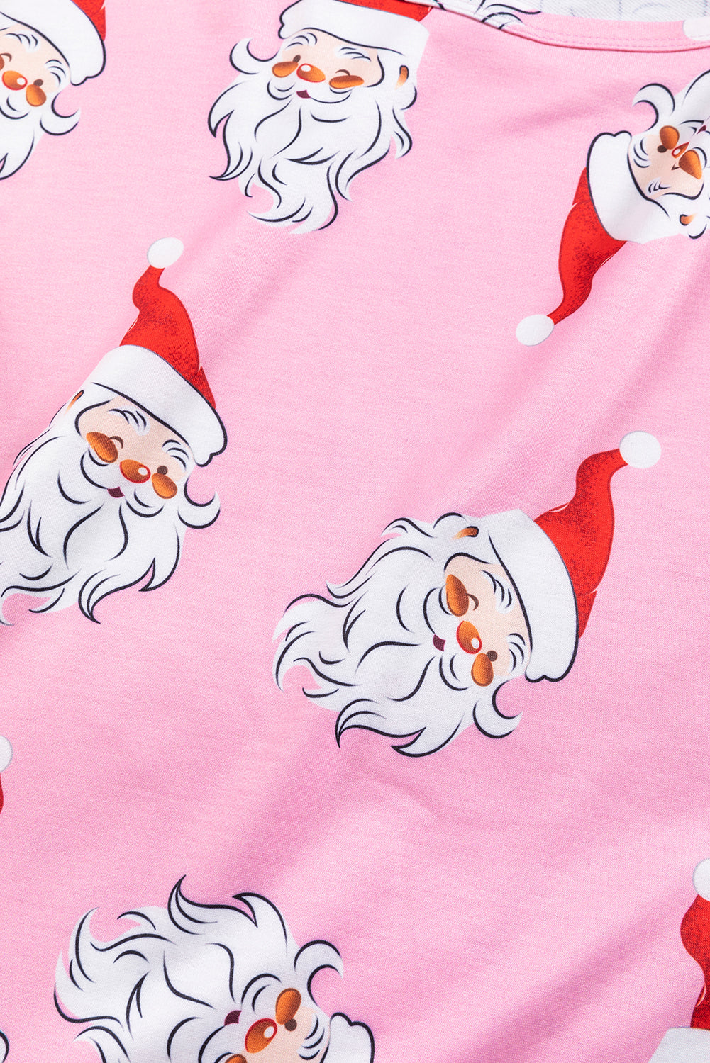 Ružičasta božićna bluza s lampionima s Djedom Božićnjakom