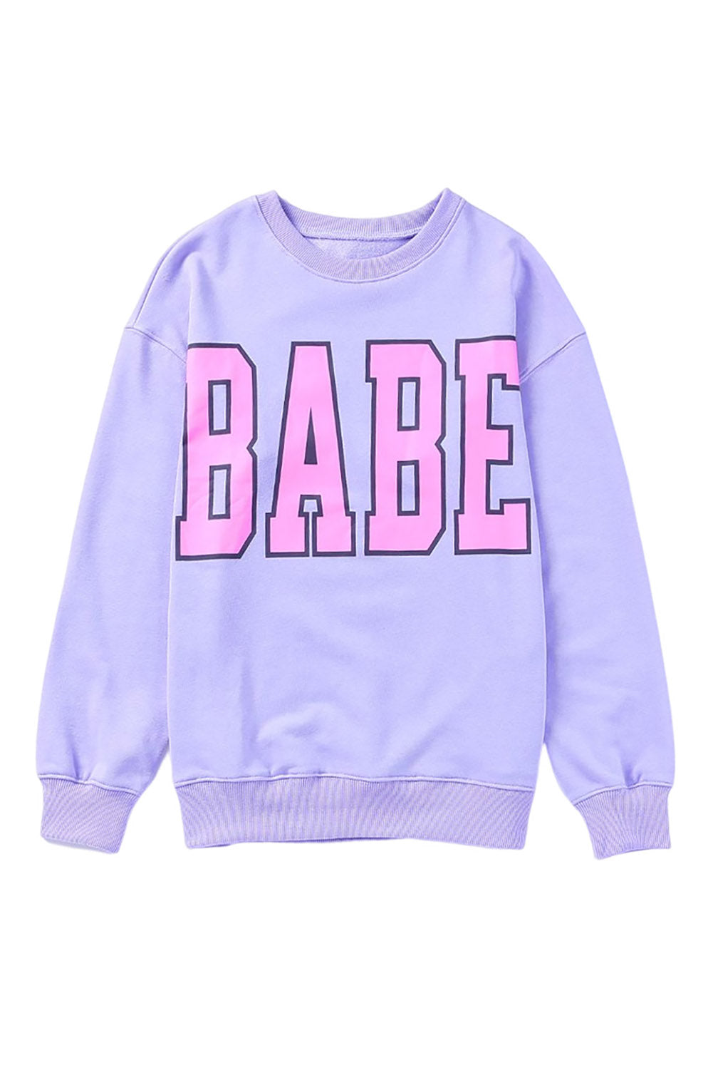 Sivi pulover s motivom slova BABE