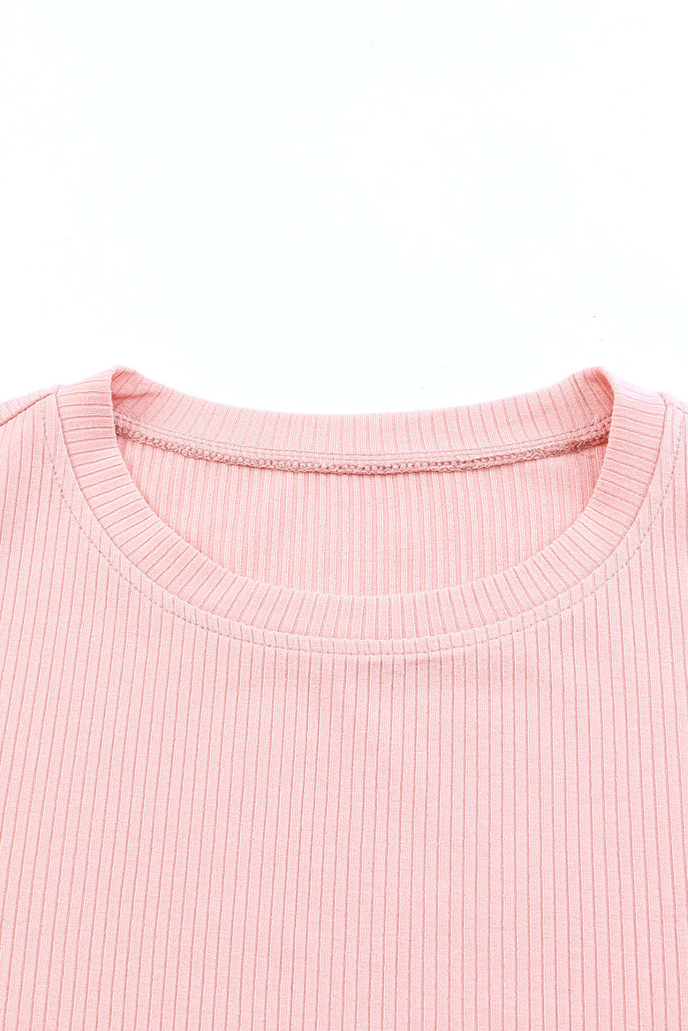 Pletena ružičasta mrežasta majica s volanima i rukavima