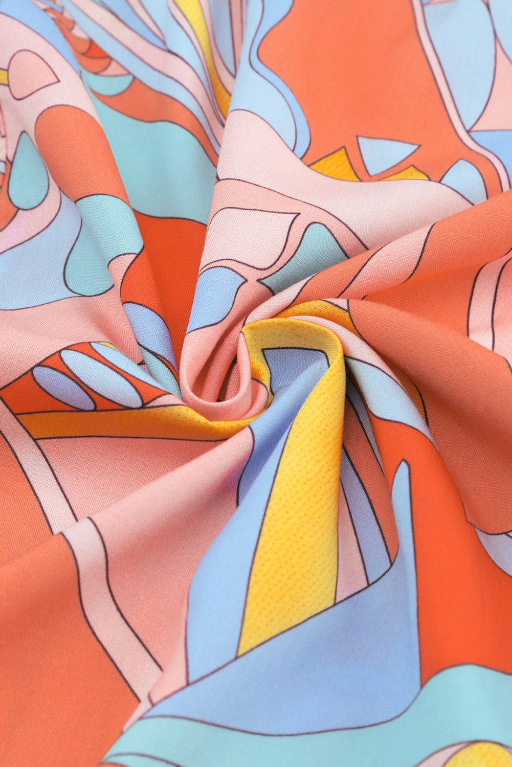 Mehrfarbiges, übergroßes Hemd mit abstraktem geometrischem Print