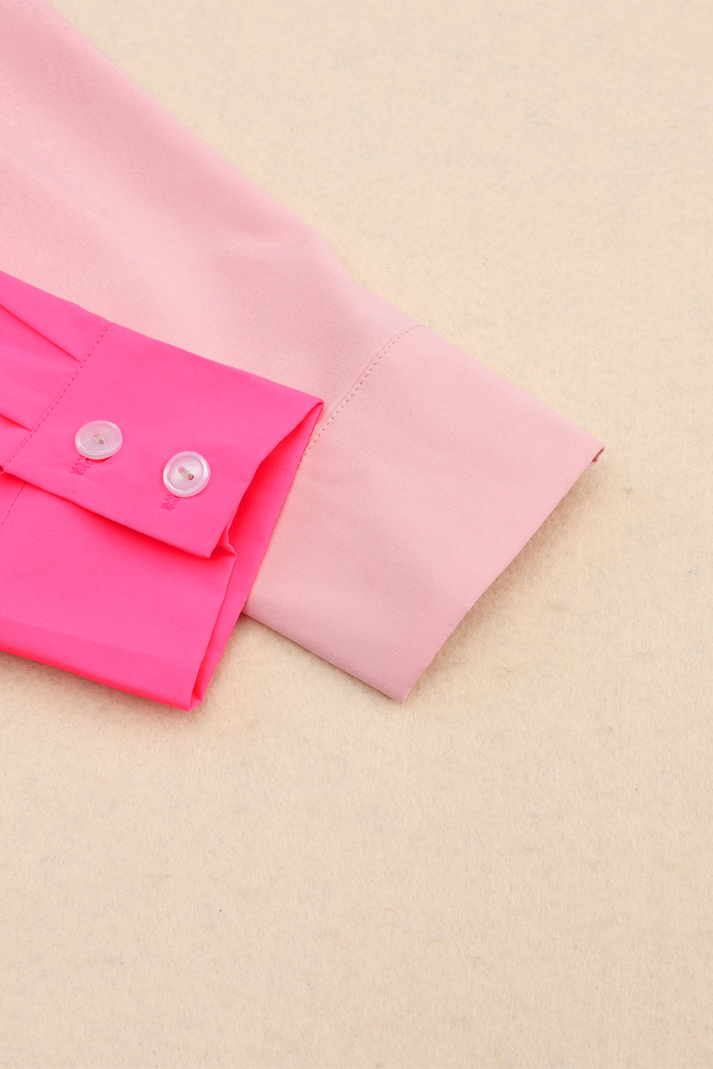 Rosafarbenes, übergroßes Patchwork-Hemd in Blockfarben