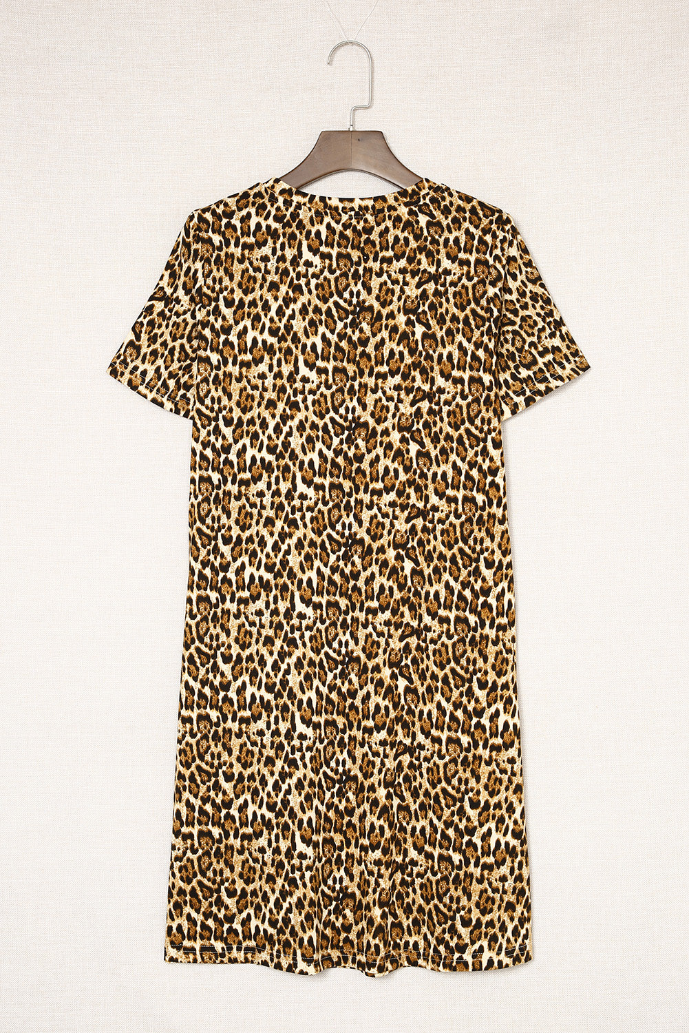 Mini haljina kratkih rukava A kroja s leopard printom