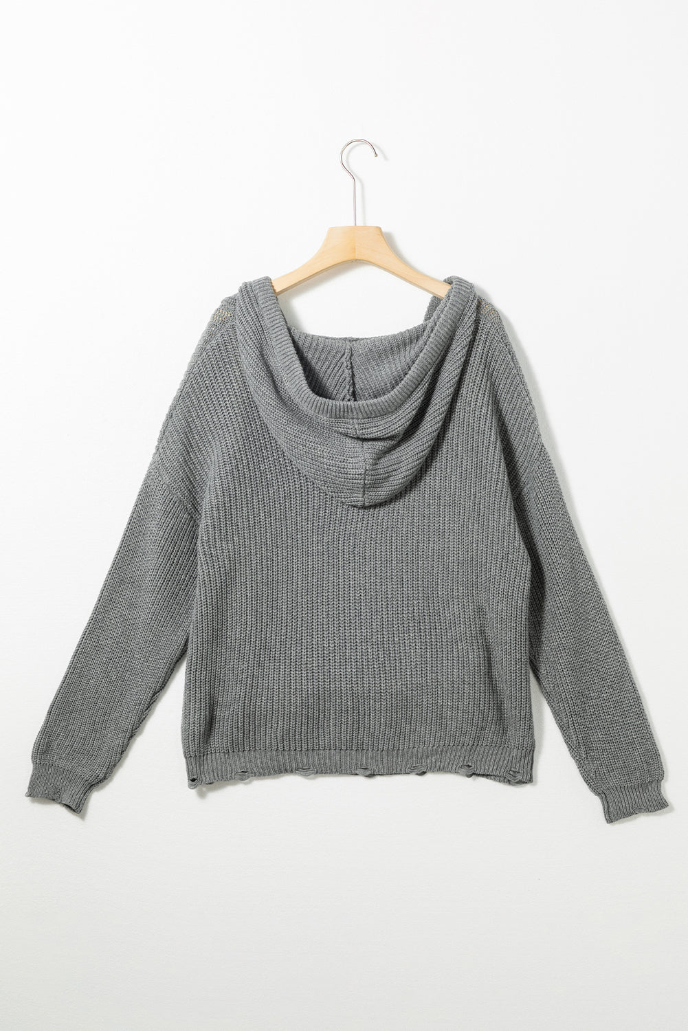 Gray Rivet Kangaroo Pocket Hooded Sweater