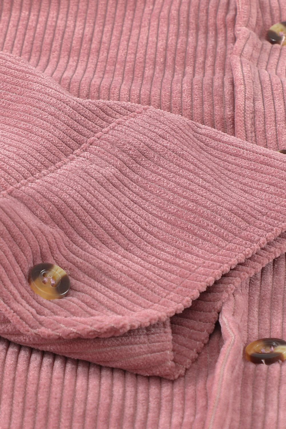 Pink Corduroy Button Pocket Shirt