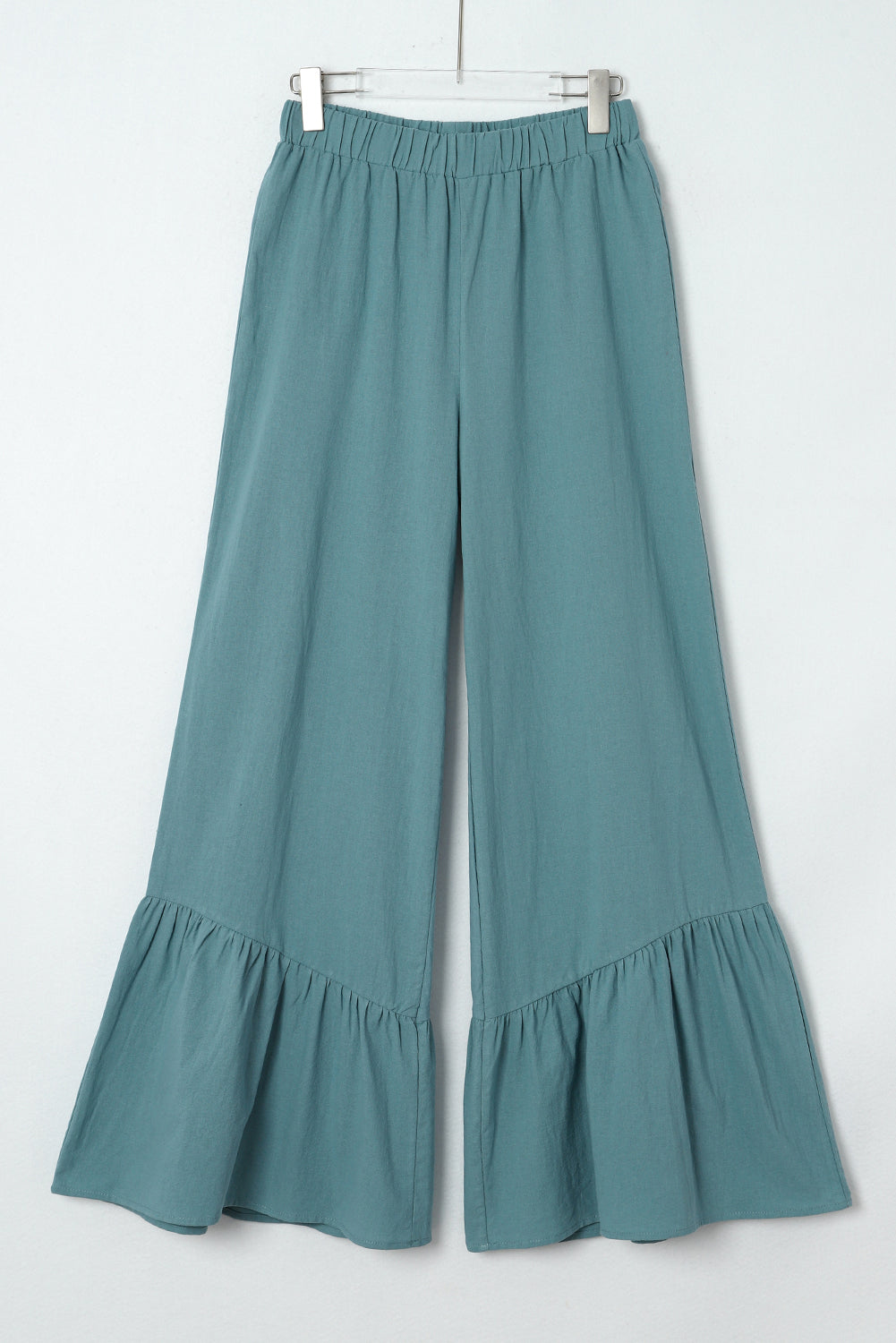 Dark Grey High Waist Ruffled Wide-Leg Pants