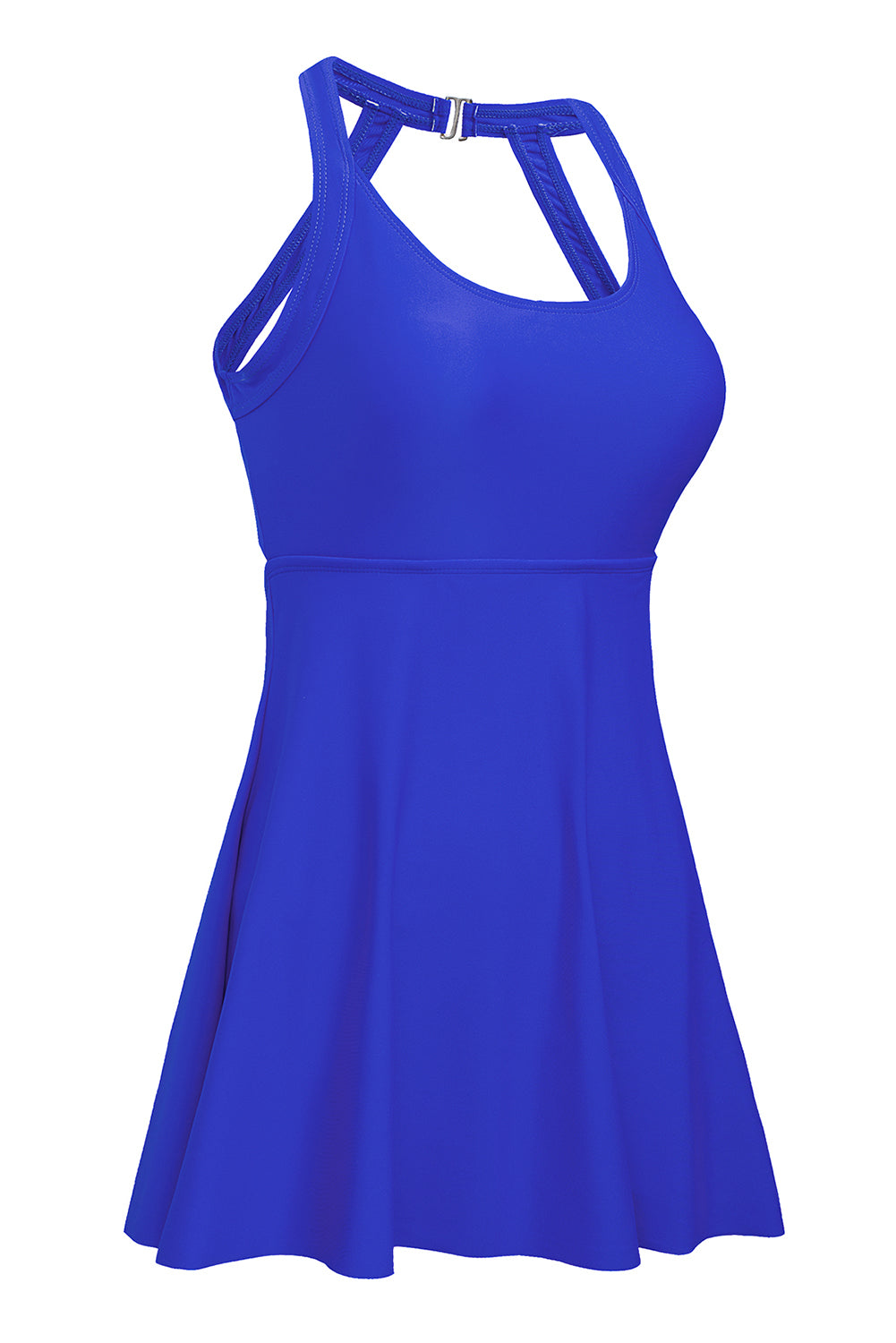 Jednodijelni kupaći kostim u stilu plave suknje s naramenicama