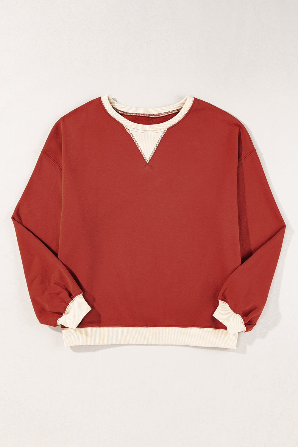 Sweat-shirt oversize à épaules tombantes et patch color block Red Clay