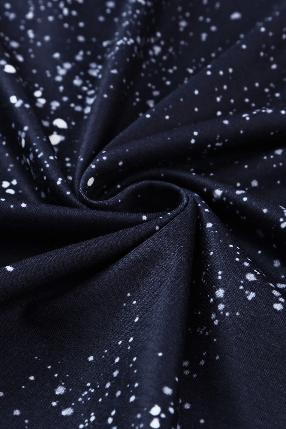 Black Tie Dye Top s izbijeljenim printom s okruglim izrezom kratkih rukava