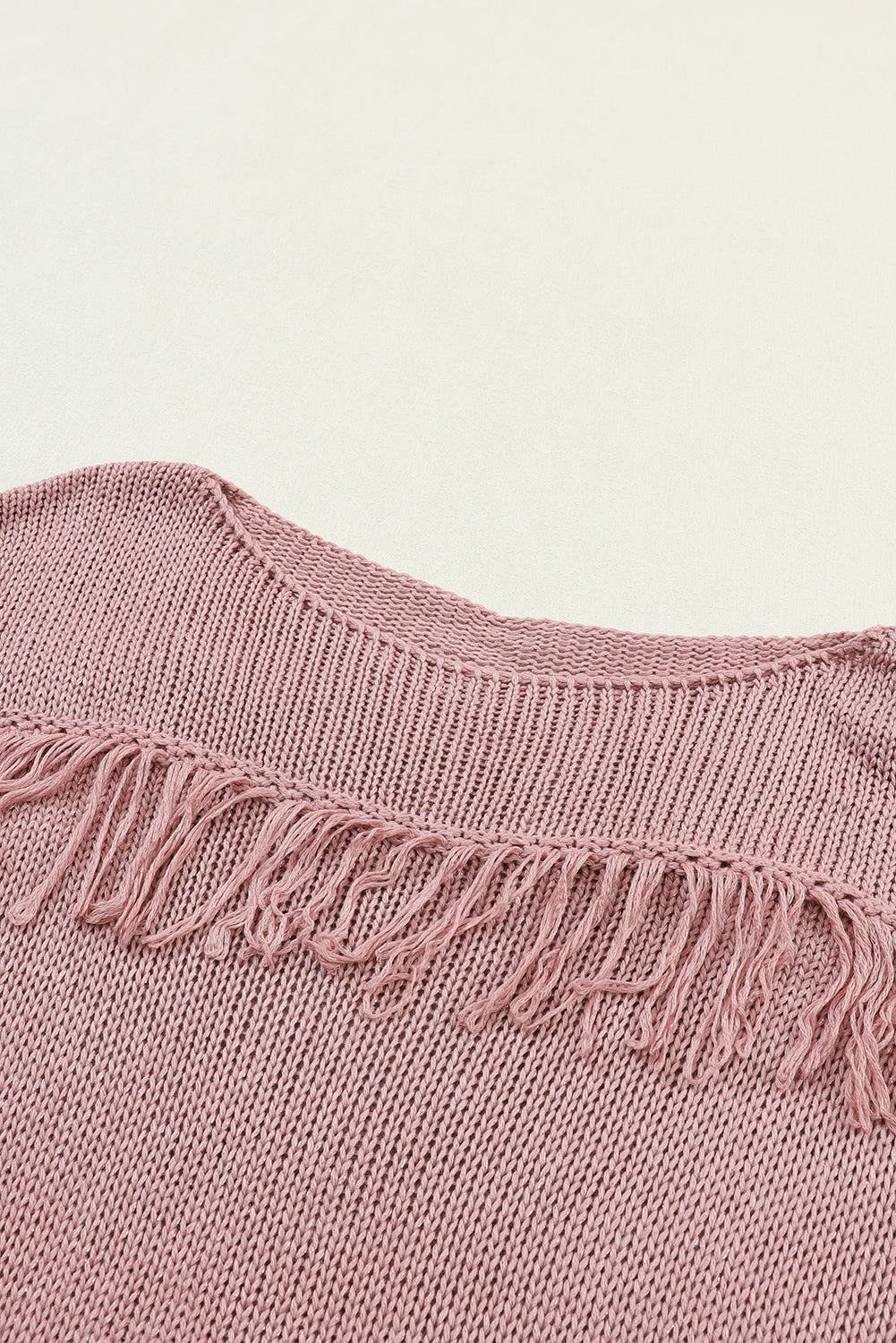 Maglione lavorato a maglia con nappe Boho verde