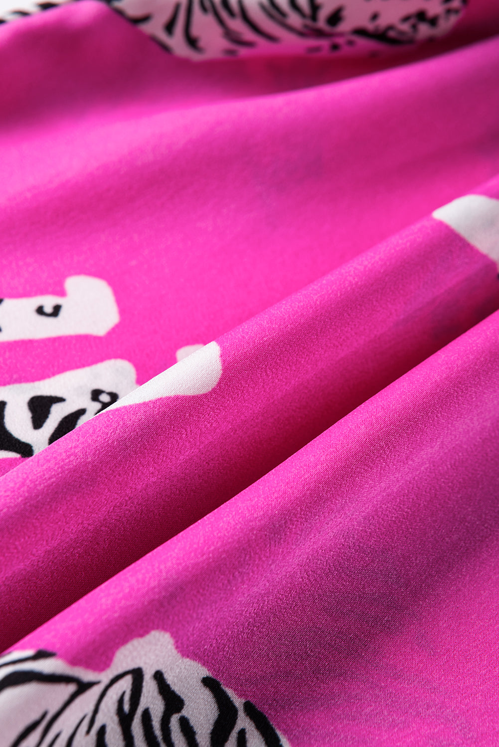 Bluza z okroglim izrezom in vzorcem rožnatega tigra