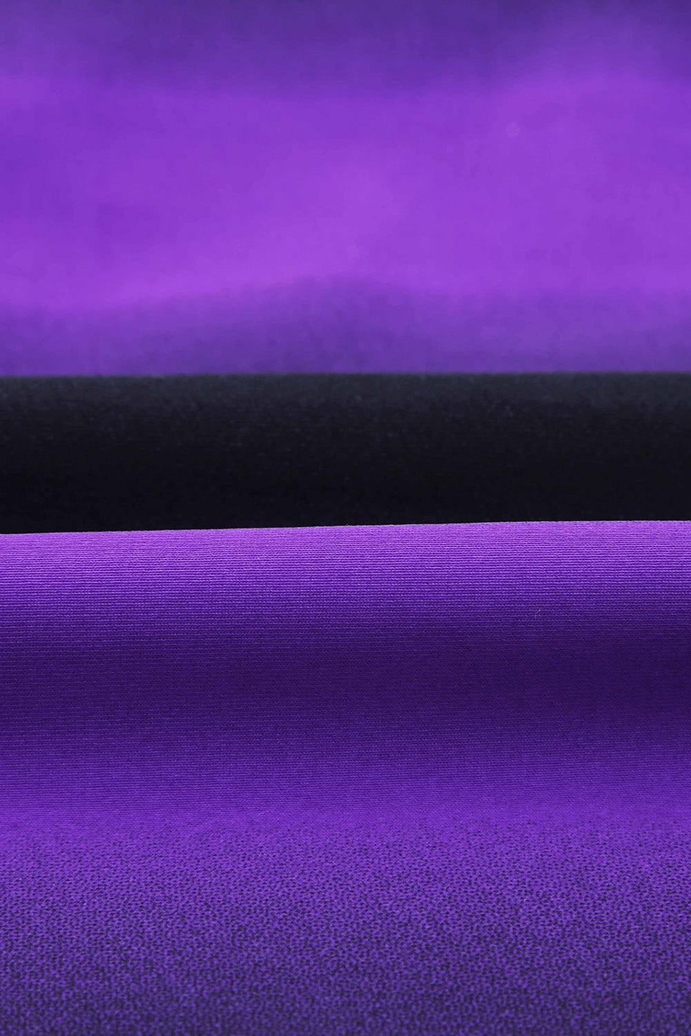 Maillot de bain tankini violet et noir à imprimé ombré, dos nageur