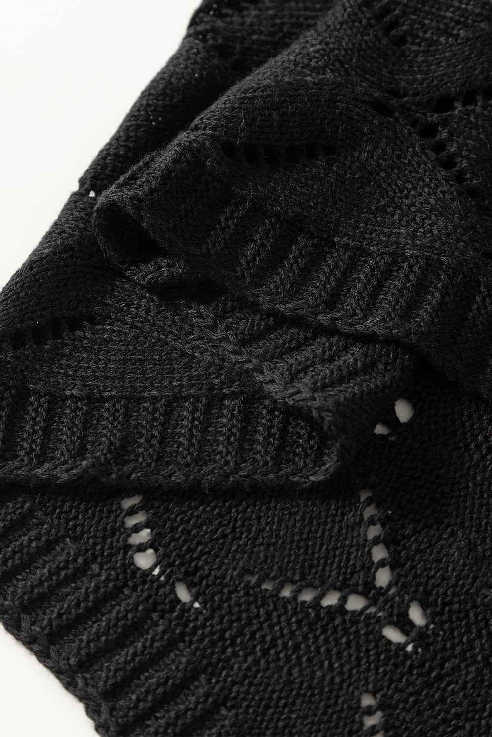 Maglione con maniche Dolman in maglia rombo nero chic