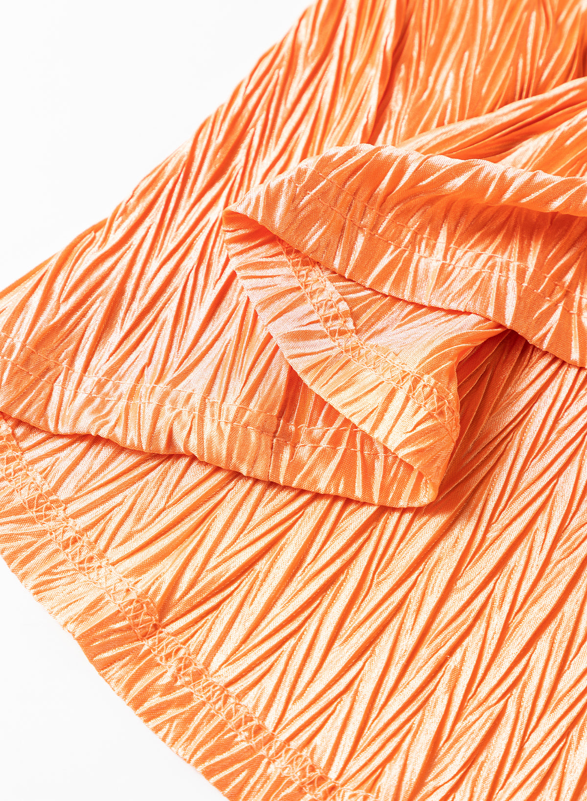 Camicia con bottoni a maniche larghe increspata arancione pompelmo tinta unita
