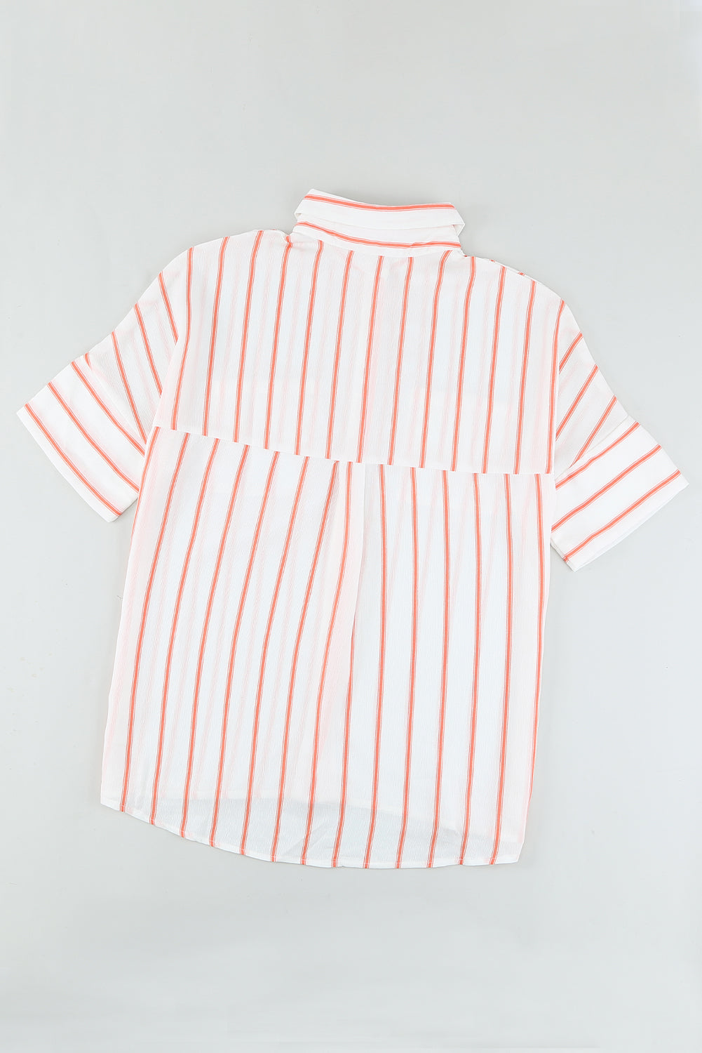 Orange Pocketed Striped Shirt