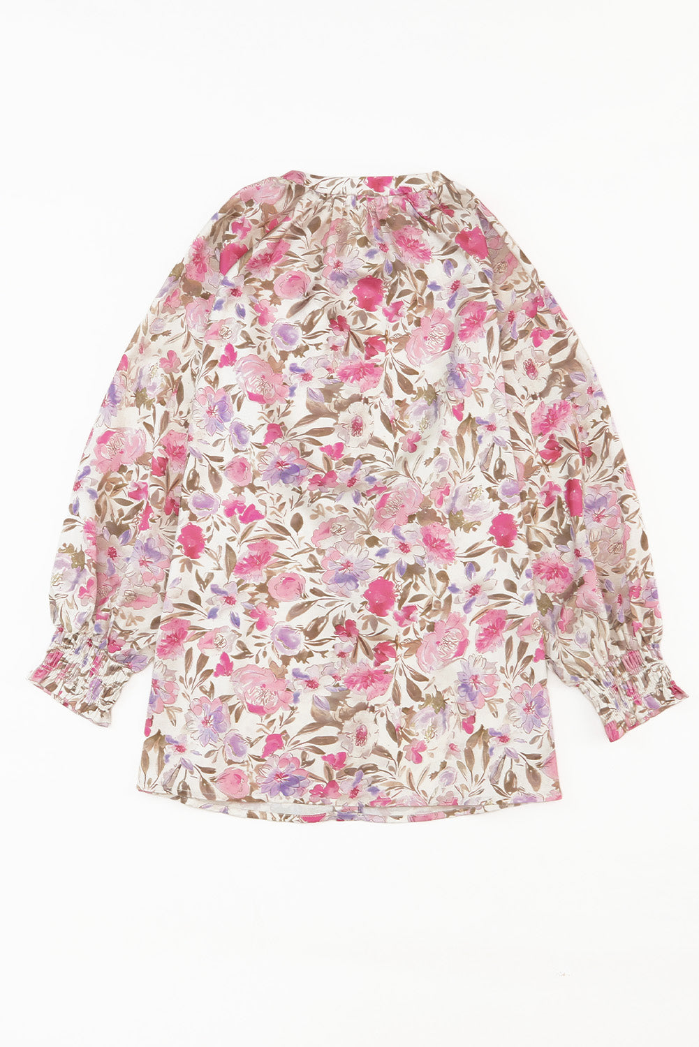 Floral Print Buttoned Puff Sleeves Shirt