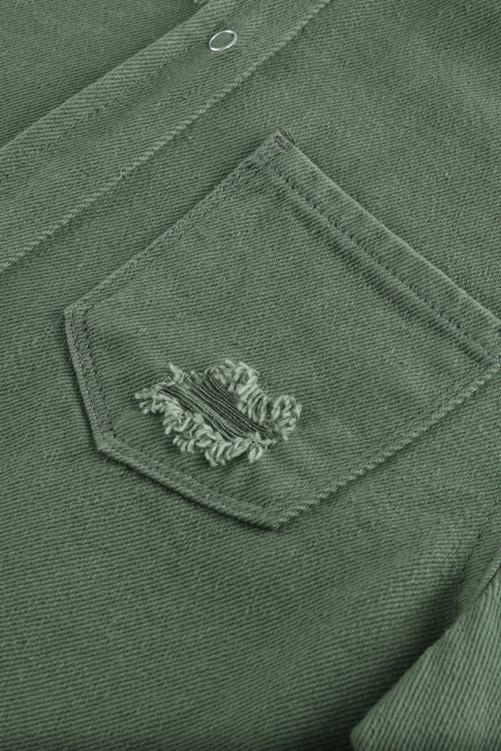 Giacca di jeans strappata verde