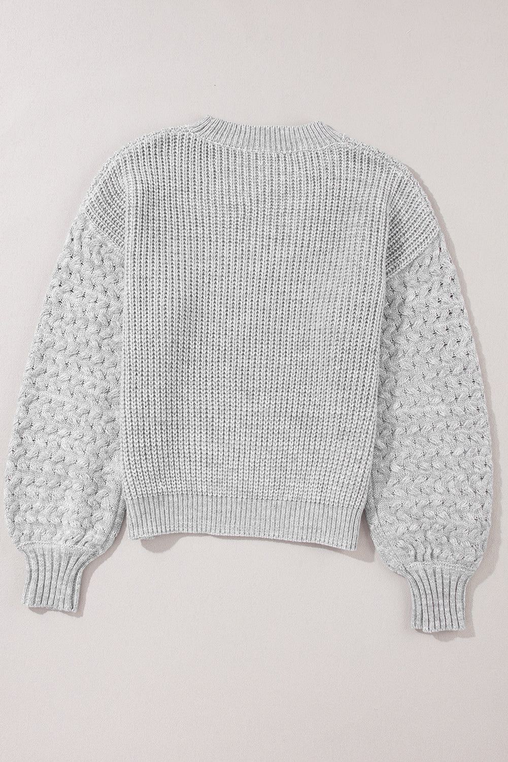 Black Cable Knit Sleeve Drop Shoulder Sweater