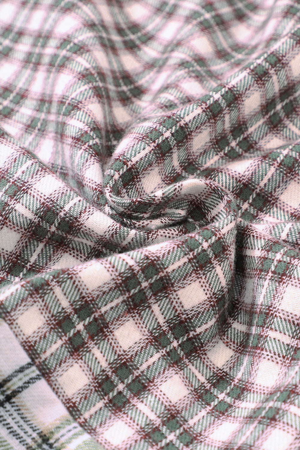 Camicia oversize alta e bassa patchwork scozzese multicolor