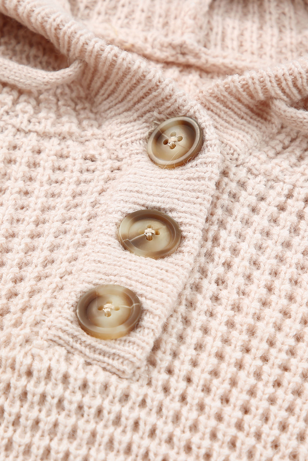 Pleteni pulover s kapuljačom i džepom od marelice