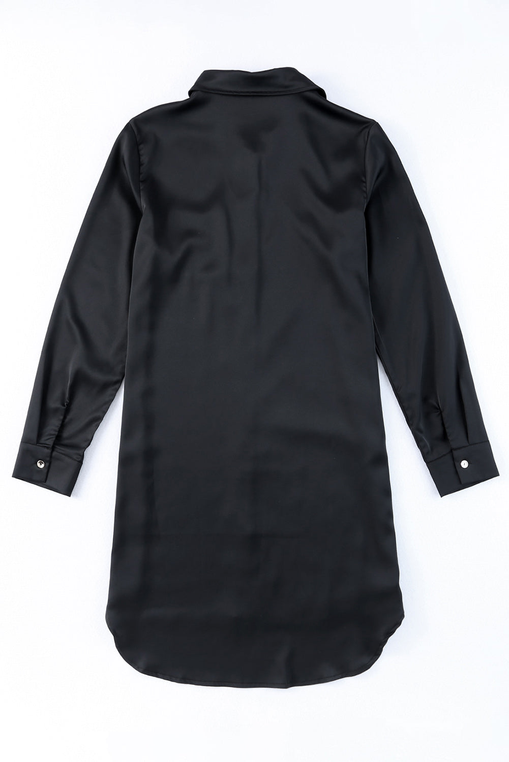 Crna haljina košulje s džepovima i šljokicama