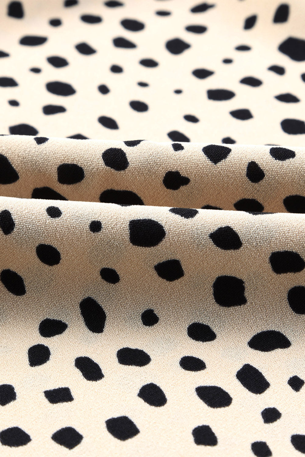 Khaki Frilled Neck 3/4 Sleeves Cheetah Blouse