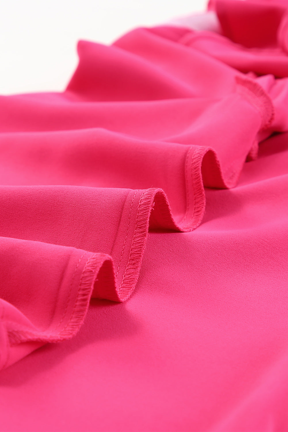 Ružičasta obična bluza s zvonastim rukavima i V izrezom