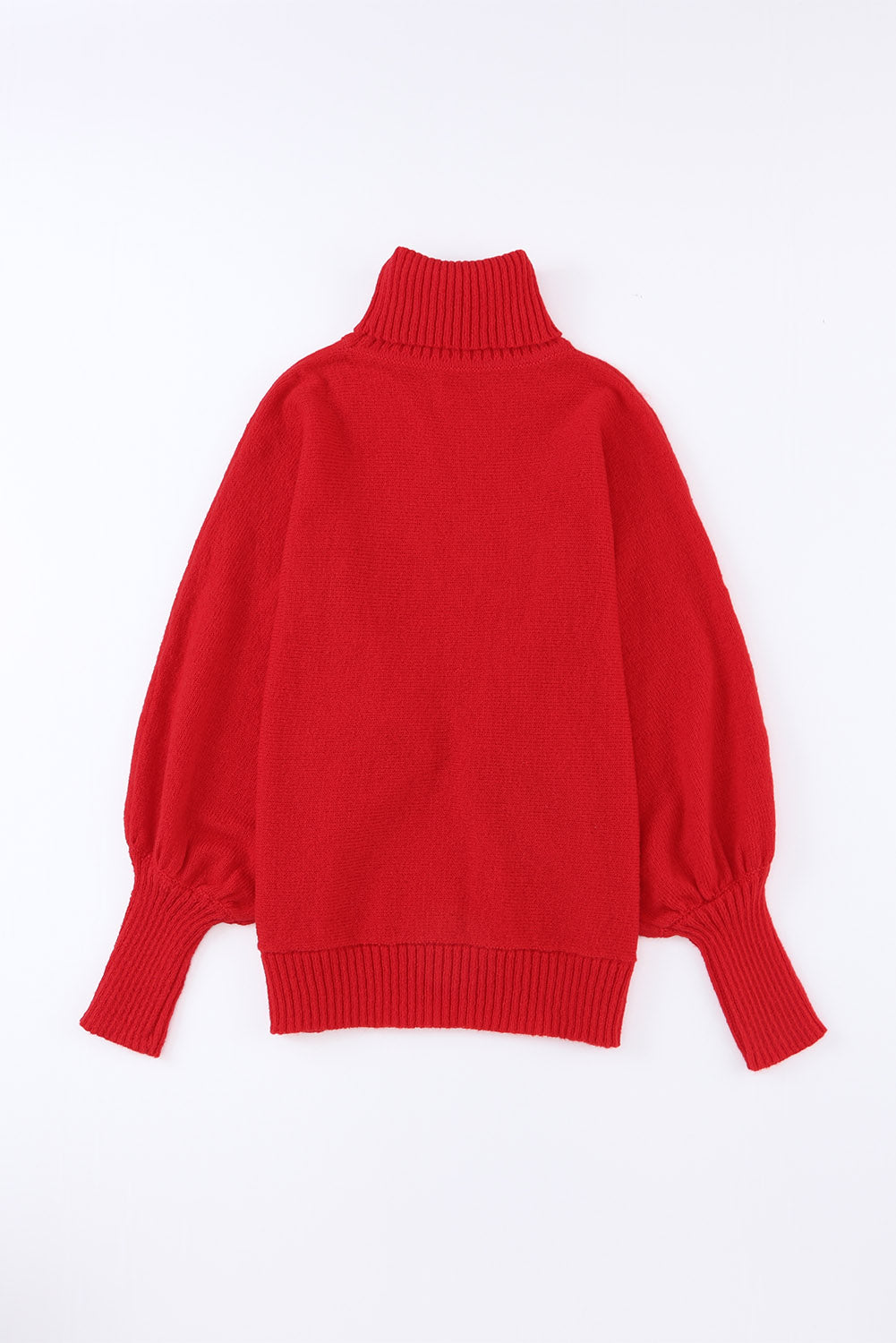 Trkaći crveni pulover s visokim ovratnikom s izvezenim LJUBAVNIM pismom