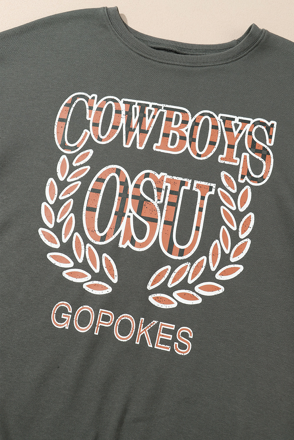 Graues COWBOY OSU Go Pokes übergroßes Sweatshirt