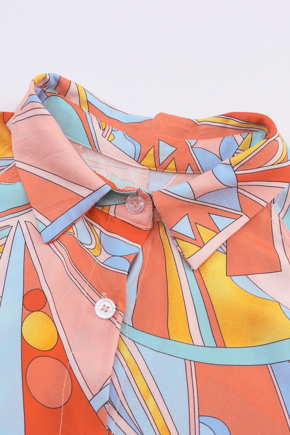Camicia oversize con stampa geometrica astratta multicolor