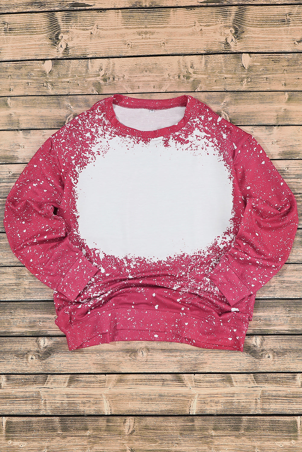 Feuriges rotes Batik-Pullover-Sweatshirt mit Rundhalsausschnitt