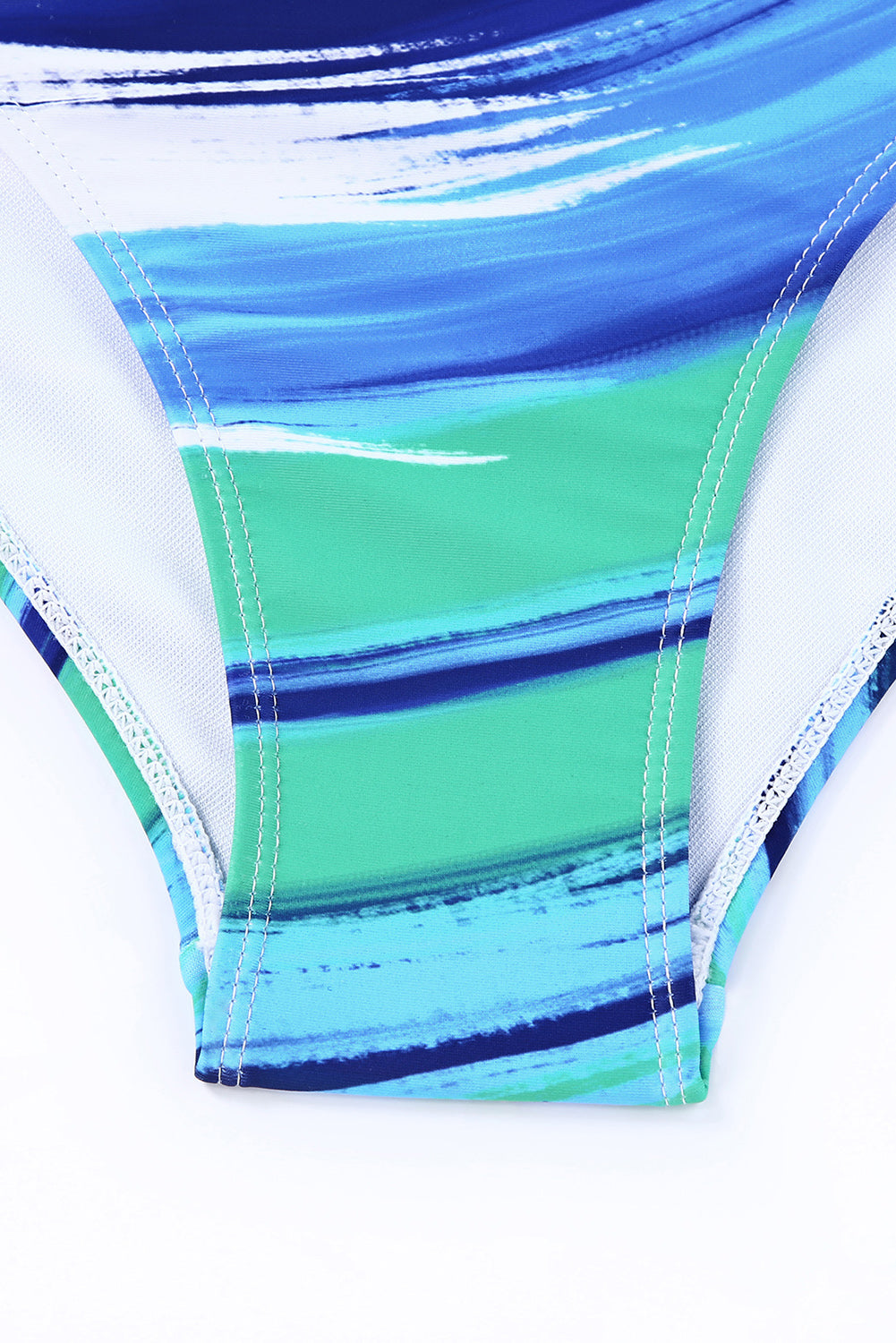 Bikini kupaći kostim s višebojnim apstraktnim printom i visokim strukom