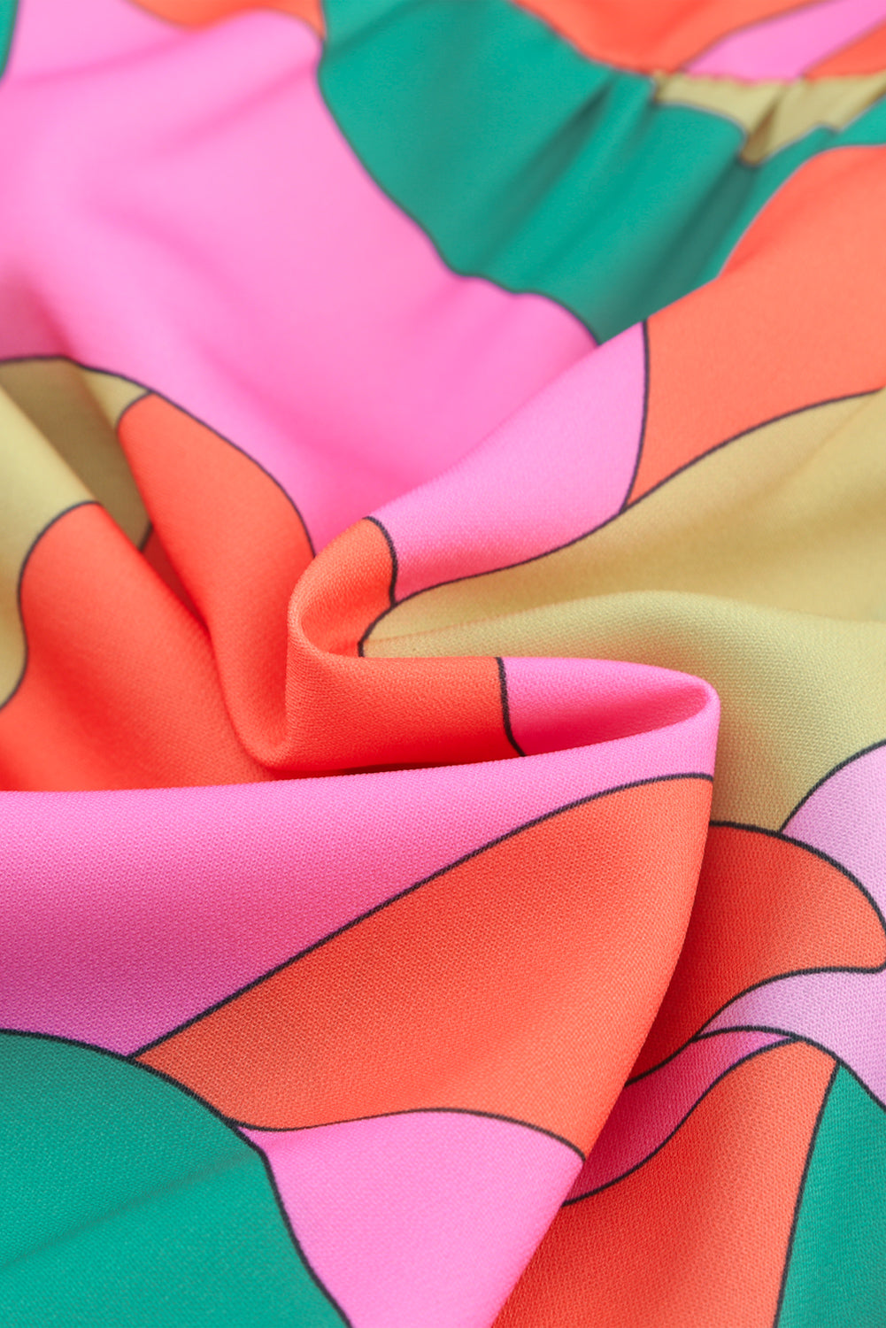 Camicia senza maniche con stampa geometrica astratta multicolor