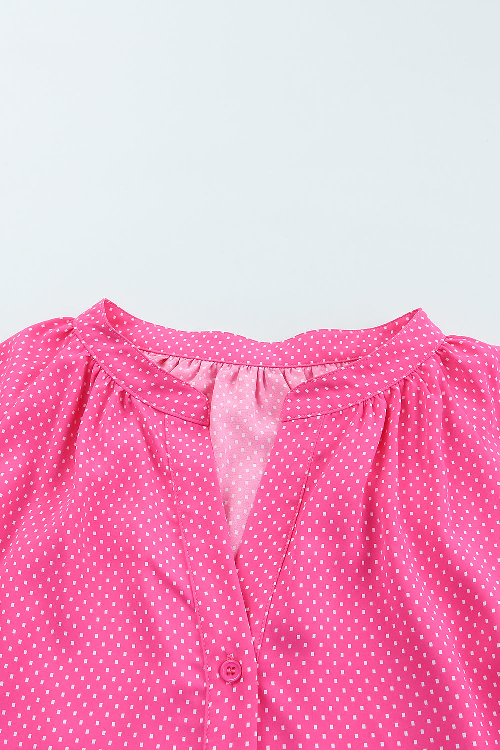 Ružičasta široka košulja s točkastim printom 3/4 rukava