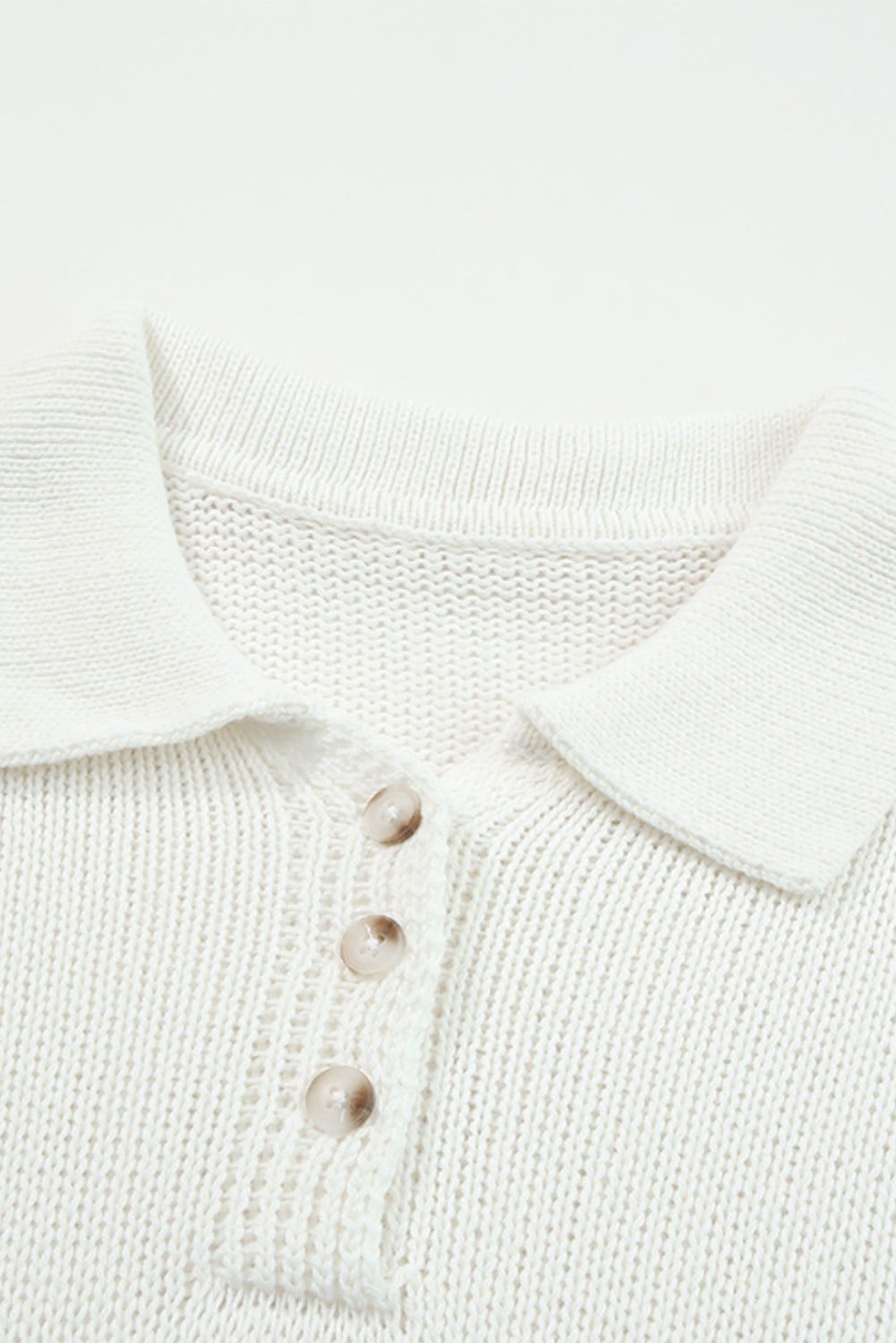 Beige Plus Size Polo Sweater