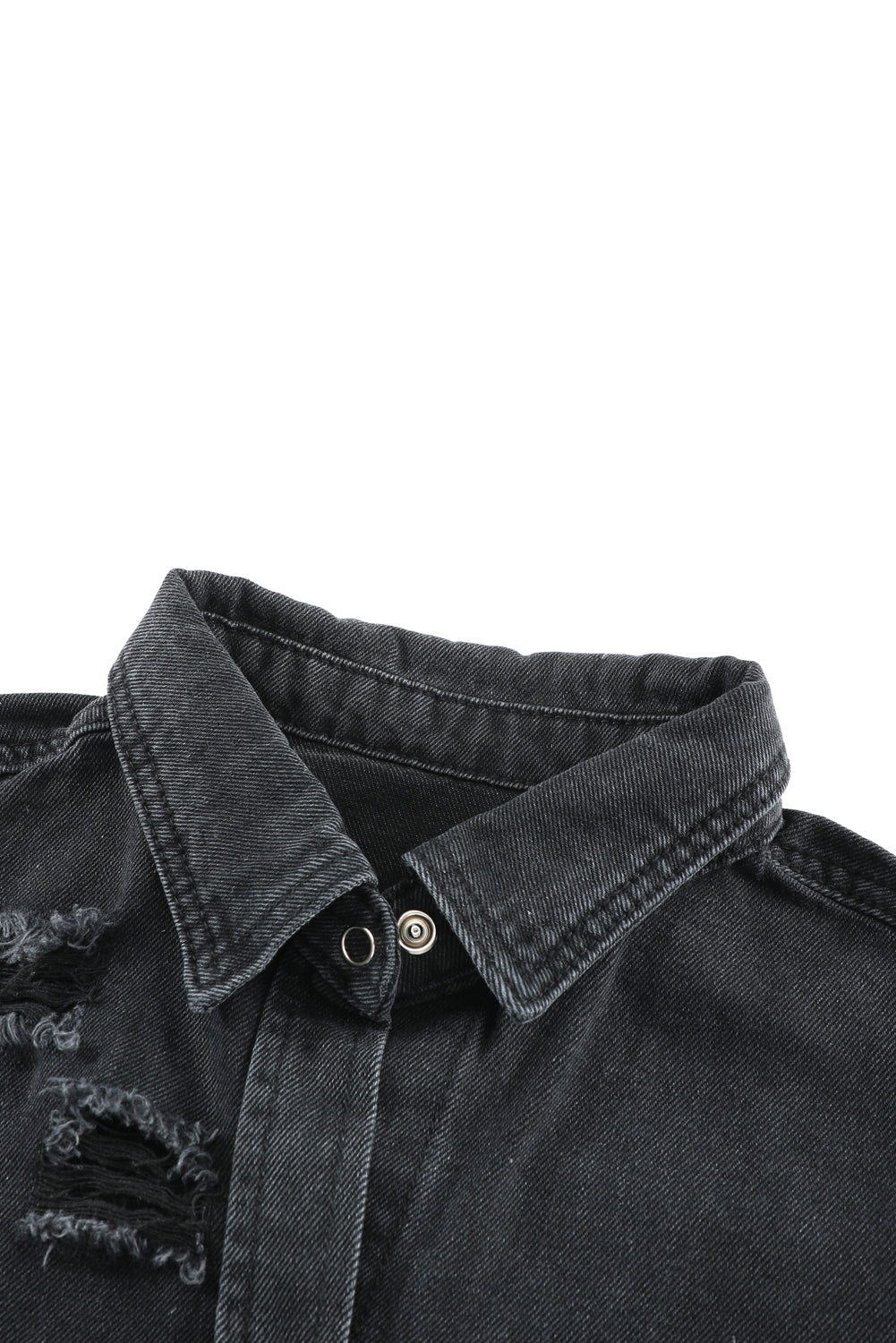 Schwarze zerrissene Jeansjacke