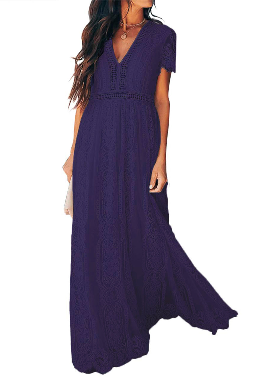 Blue Blue Fill Your Heart Lace Maxi Dress