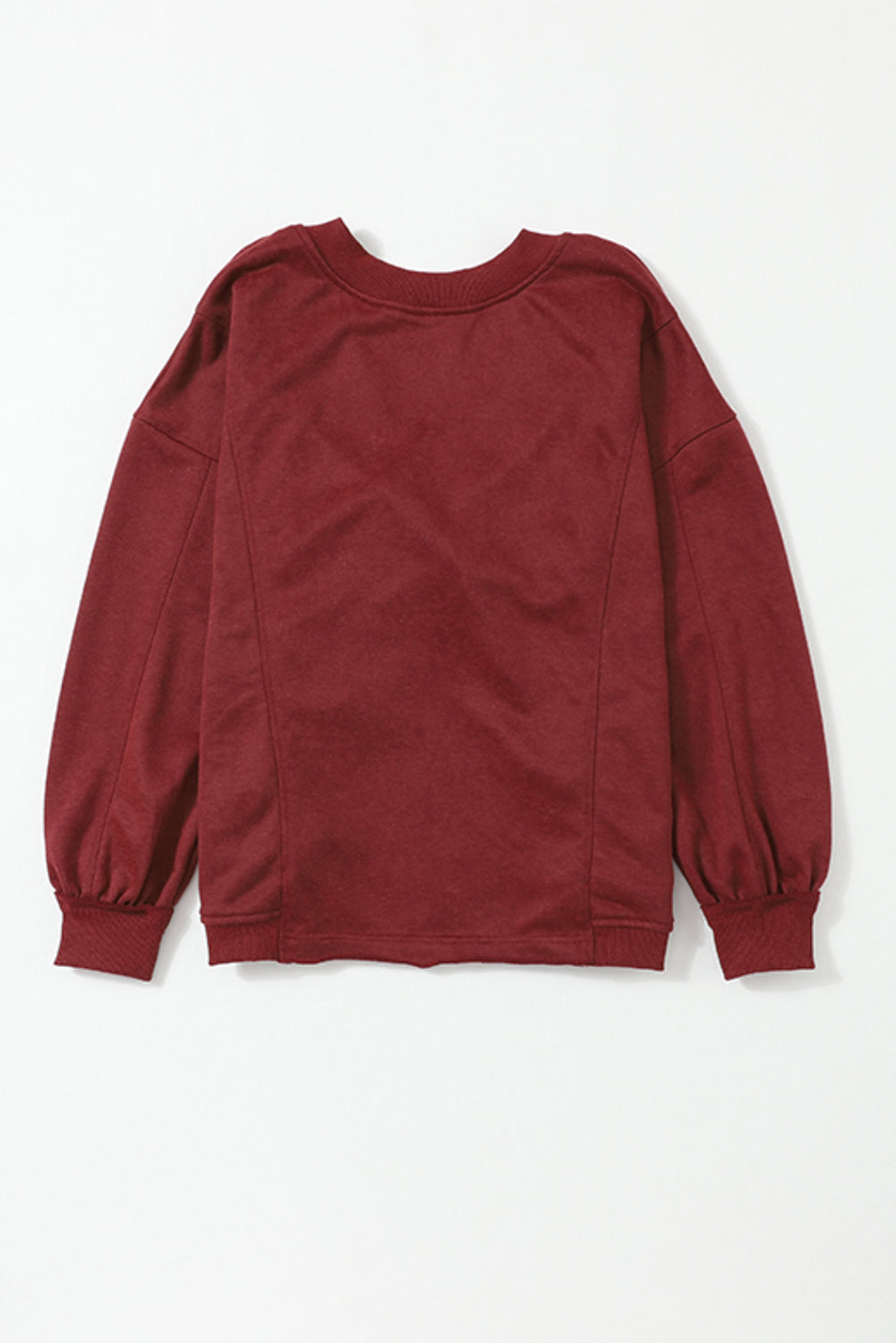 Fiery Red Exposed Seam Twist Open Back Oversized Sweatshirt